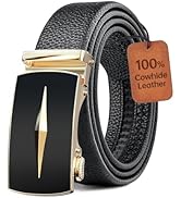 BuzToz Men's Belt,Leather Ratchet Dress Belts with Sliding